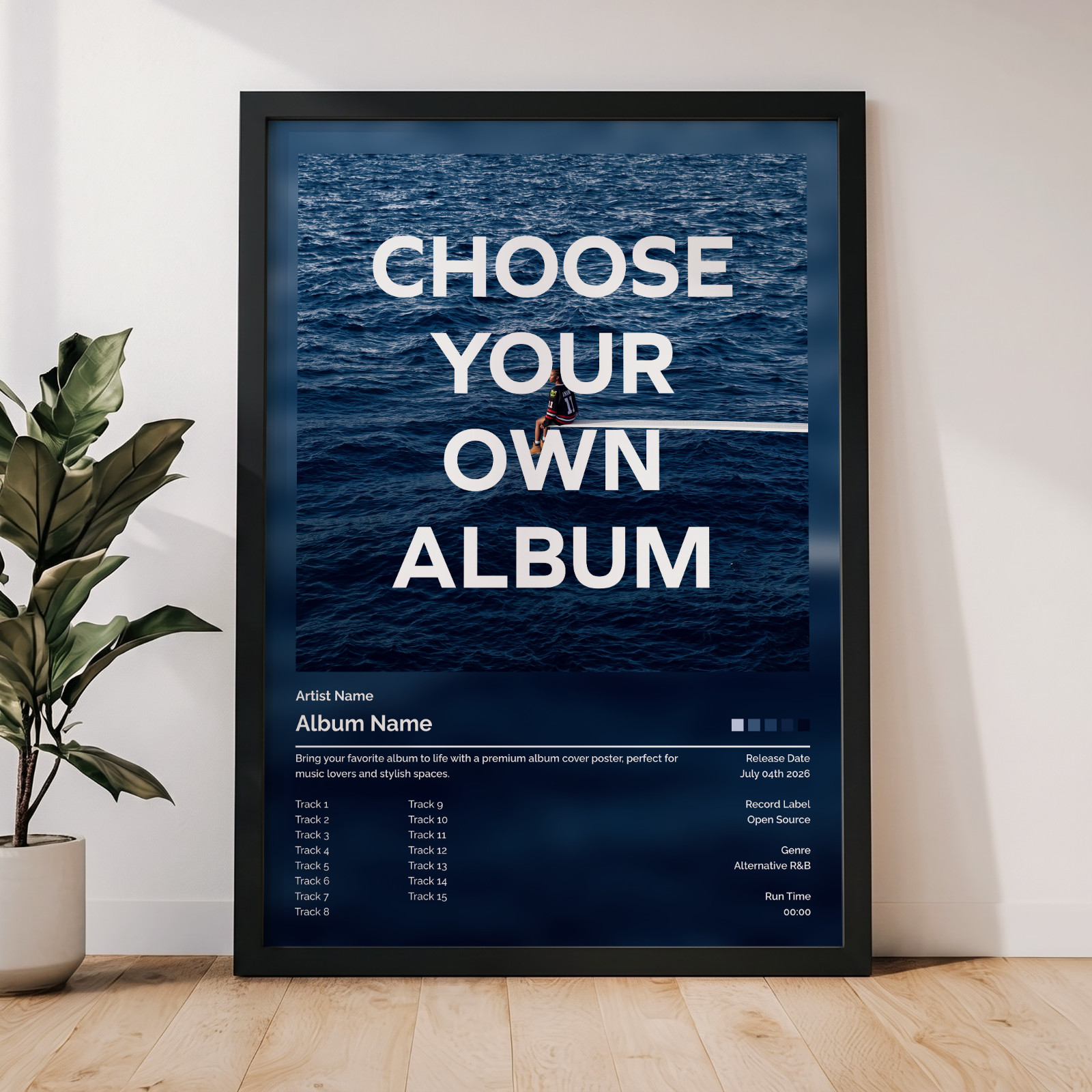 Personalized Custom Album/Artist Cover Poster Print Framed and Only Print