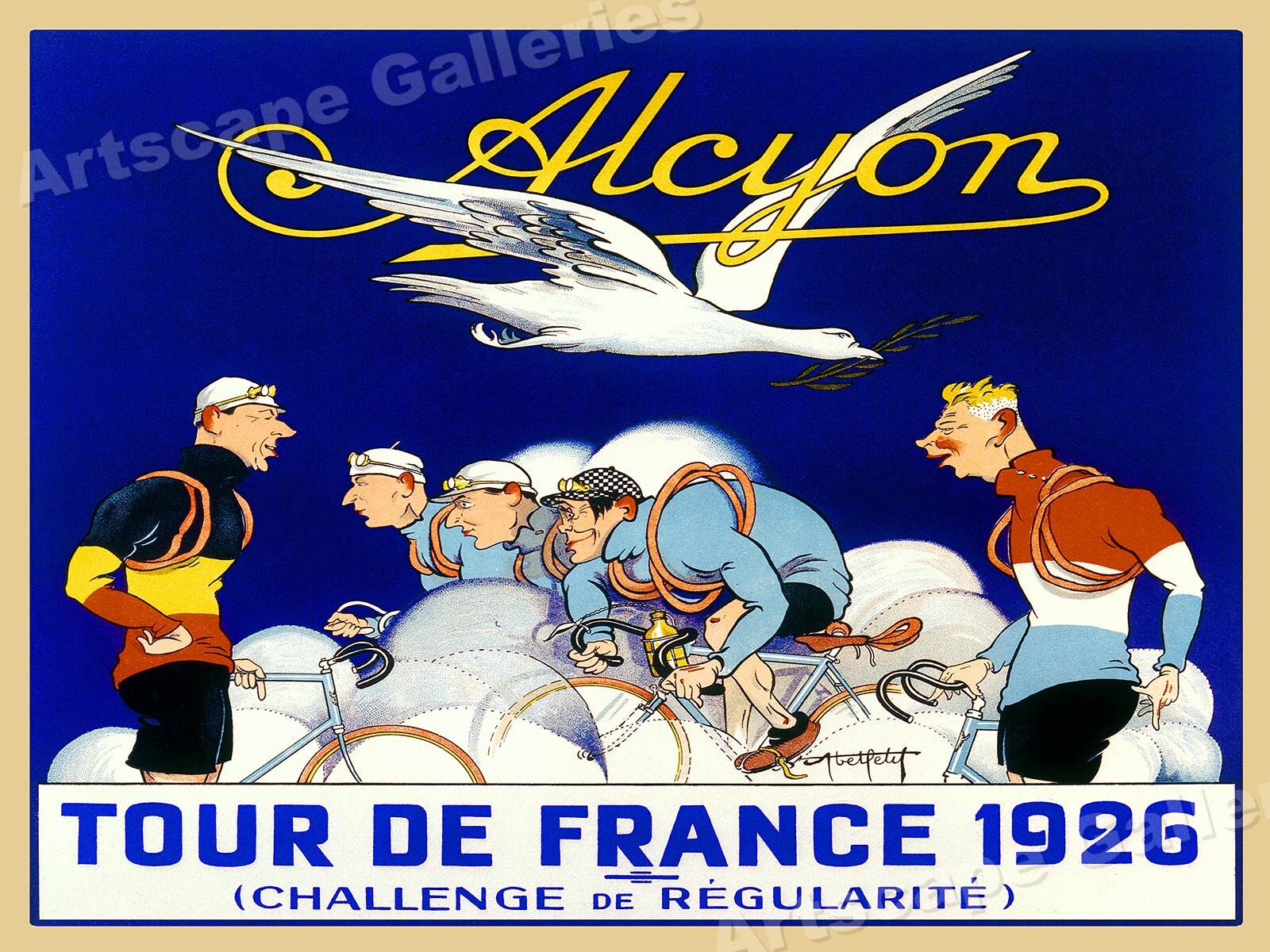 1926 “Alcyon Tour de France” Vintage Style Bicycle Poster – 20×28