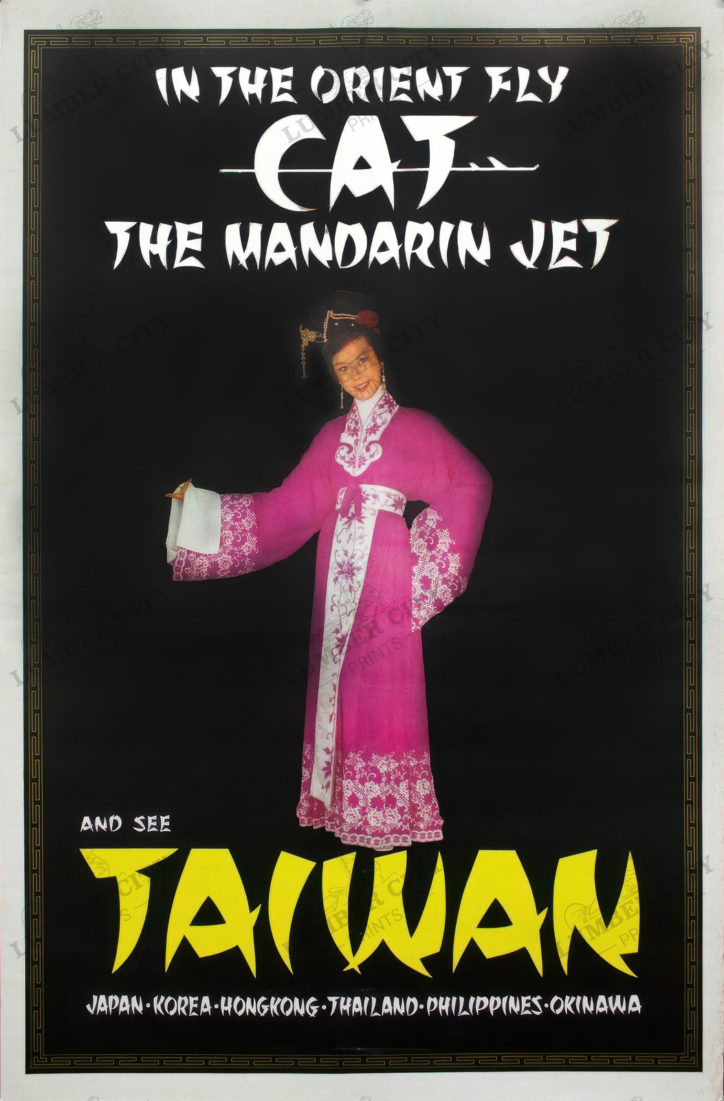 Civil Air Transport 1961 Taiwan Vintage Travel Poster Wall Art Print Retro