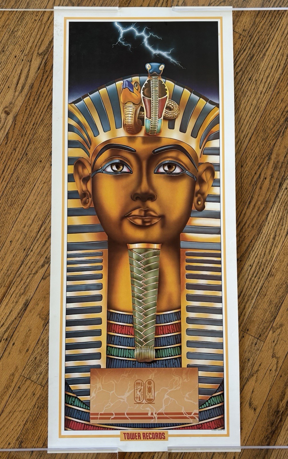 Vtg 1978 Frank Carson King Tut Tower Records Poster 15×36 Egypt Art Deco Rare