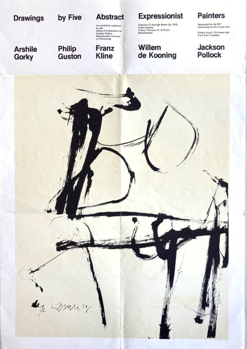 Drawings by 5 Abstract Expressionist Painters Exhibition Poster – 1975 MIT Art
