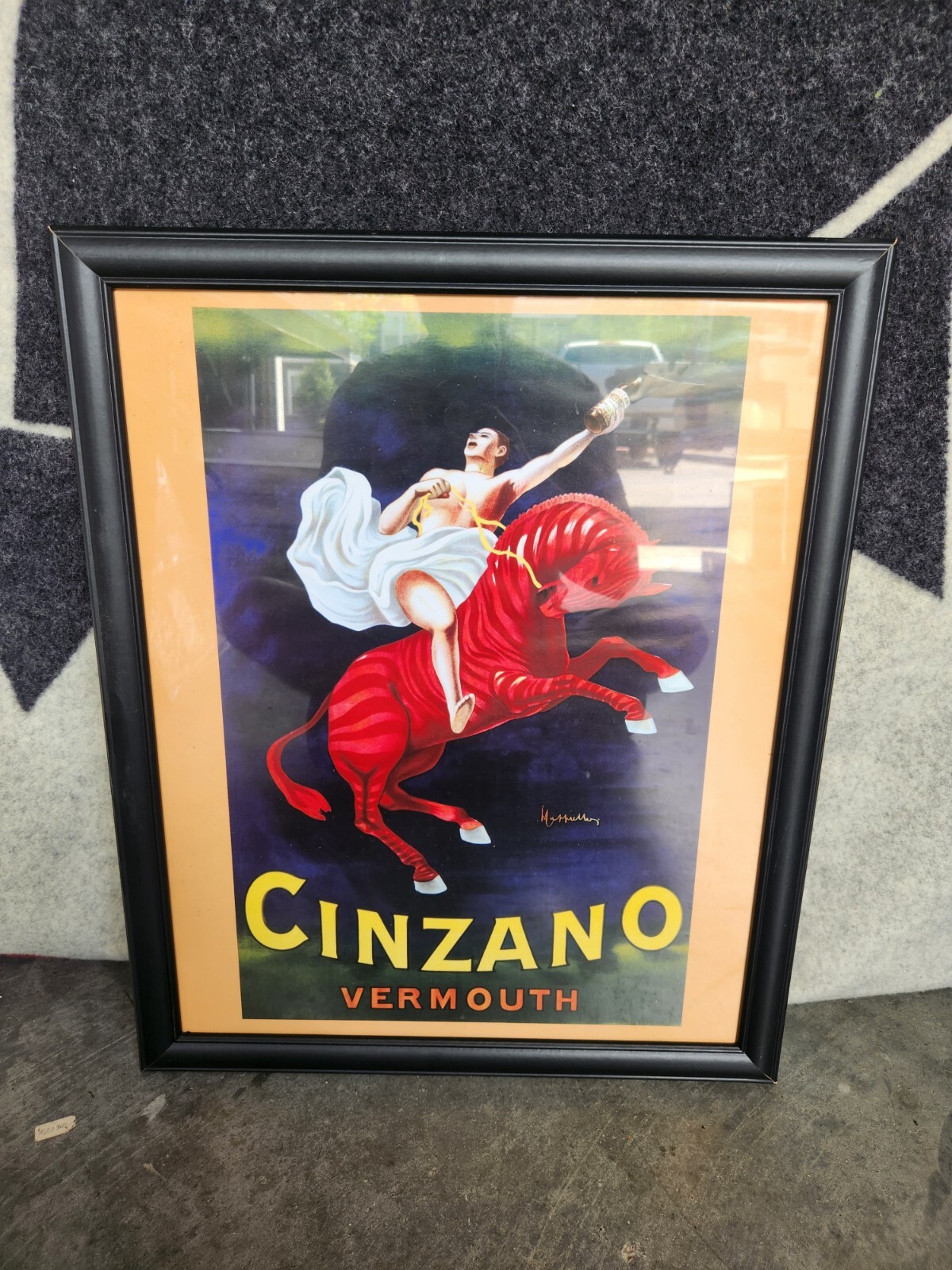Cinzano Vermouth by Leonetto Cappiello. Advertising Retro Poster Framed In 18×22