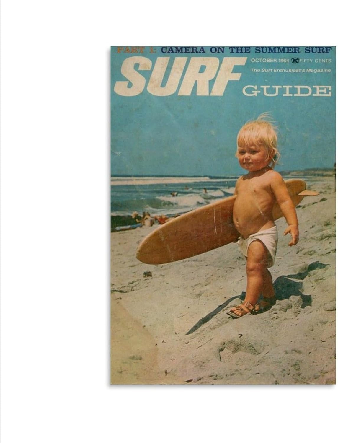 Surf Baby Poster Vintage Surf Poster Room Aesthetic Poster Canvas Wall ArtPoster