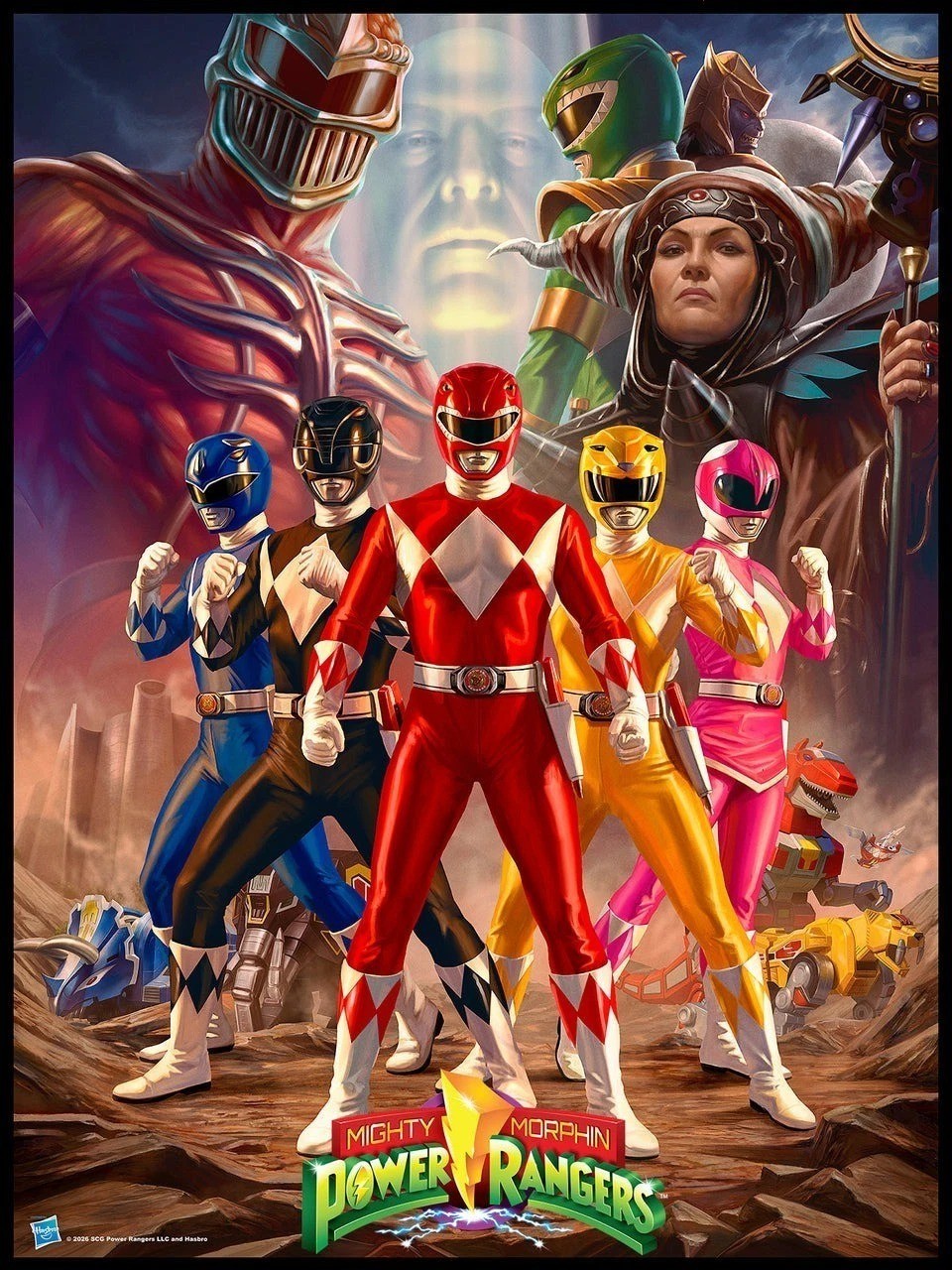 Mighty Morphin Power Rangers Classic Superhero Team Art Poster