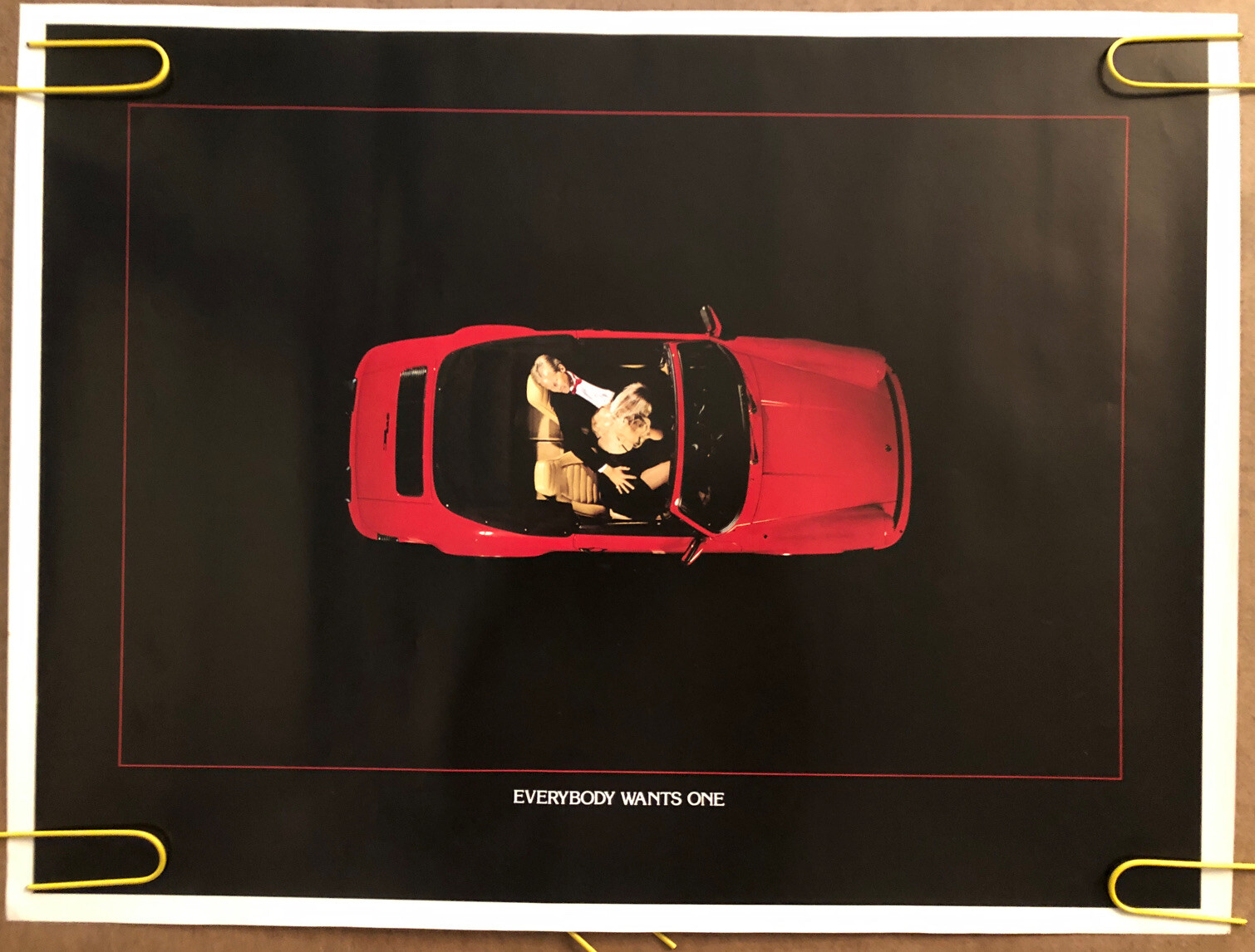 Original Vintage Poster Everybody Wants One 1980s sports car Racing Memorabilia