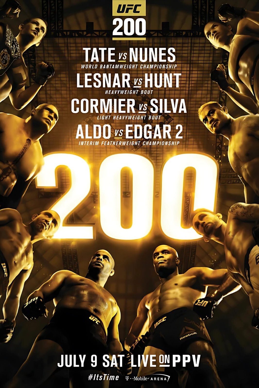 UFC 200 Tate Vs. Nunes 12×18 Fight Poster Reprint