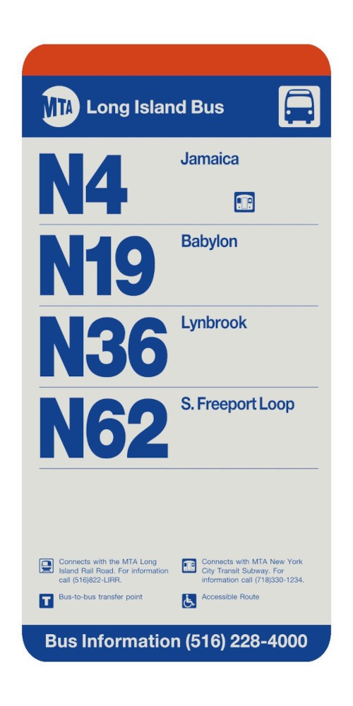 Long Island Bus Stop Sign Recreation Jamaica Babylon Lynbrook Poster Art Print