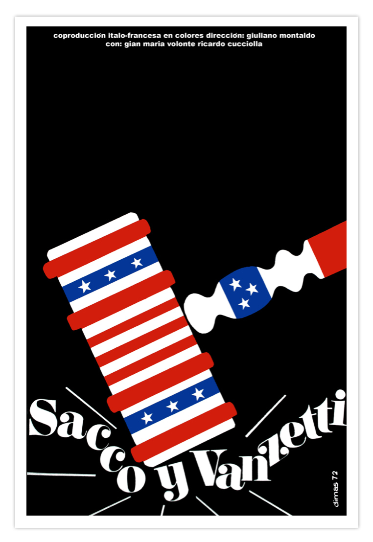 Movie Poster.Italian SACCO y Vanzetti film.History.Graphic Design.Political art