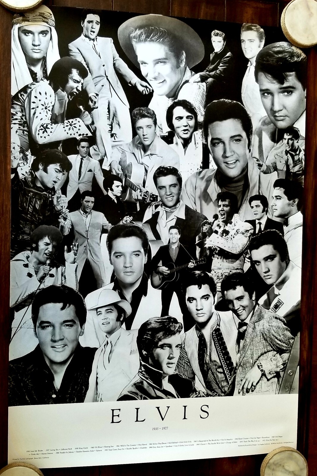 JOY VAN RONKEL ORIGINAL ELVIS PRESLEY HUGE BLACK AND WHITE POSTER