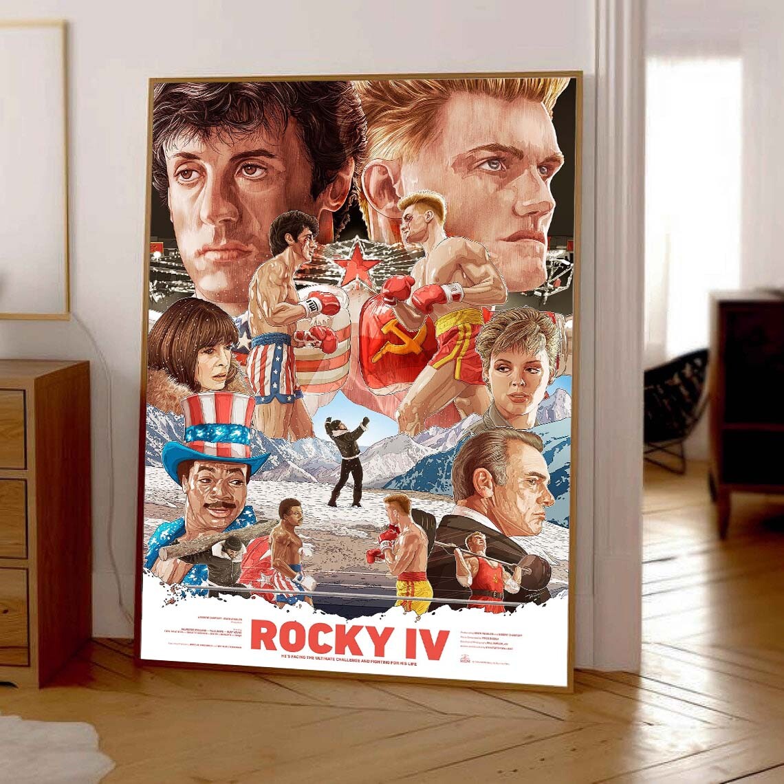 Rocky IV (1985) Retro Movie Poster, Fan Gift