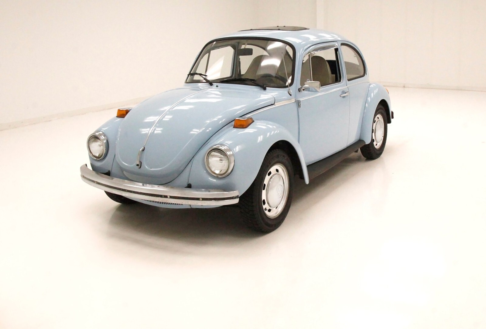1973 Volkswagen Super Beetle light blue POSTER 24 X 36 INCH