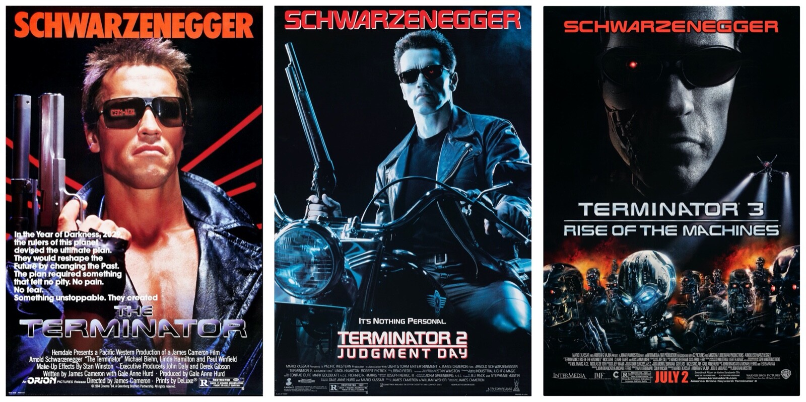 TERMINATOR 1, 2 AND 3 – CHOOSE 11″ X 17″ OR 12″ X 18″