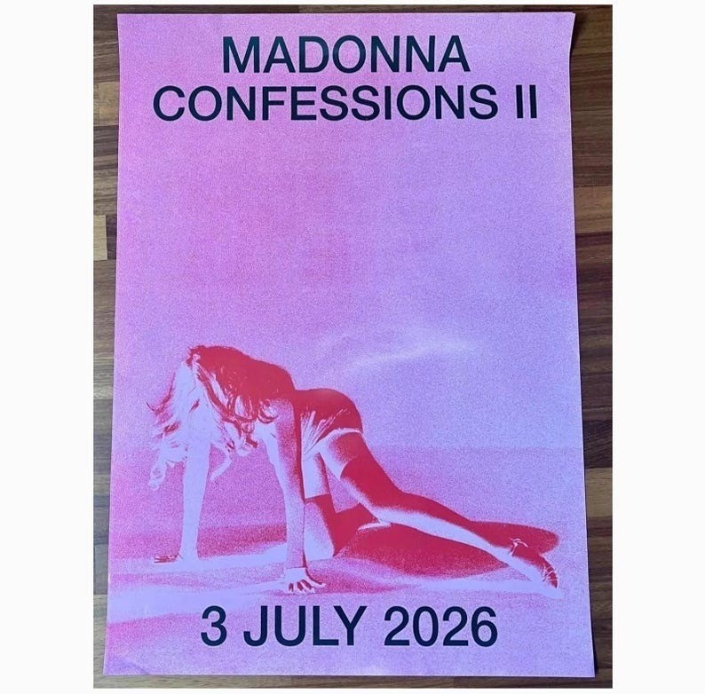 New! Madonna Confessions II Tour 2026 Concert Poster