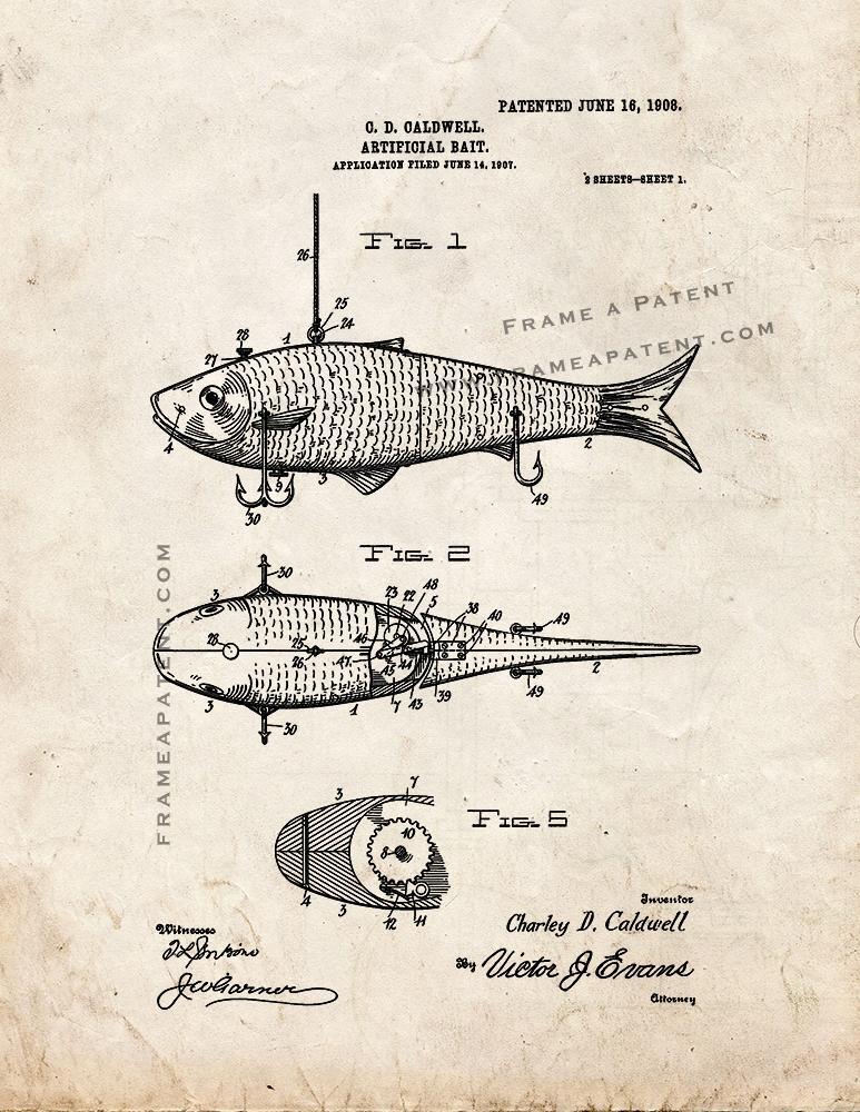 Artificial Bait Patent Print Old Look
