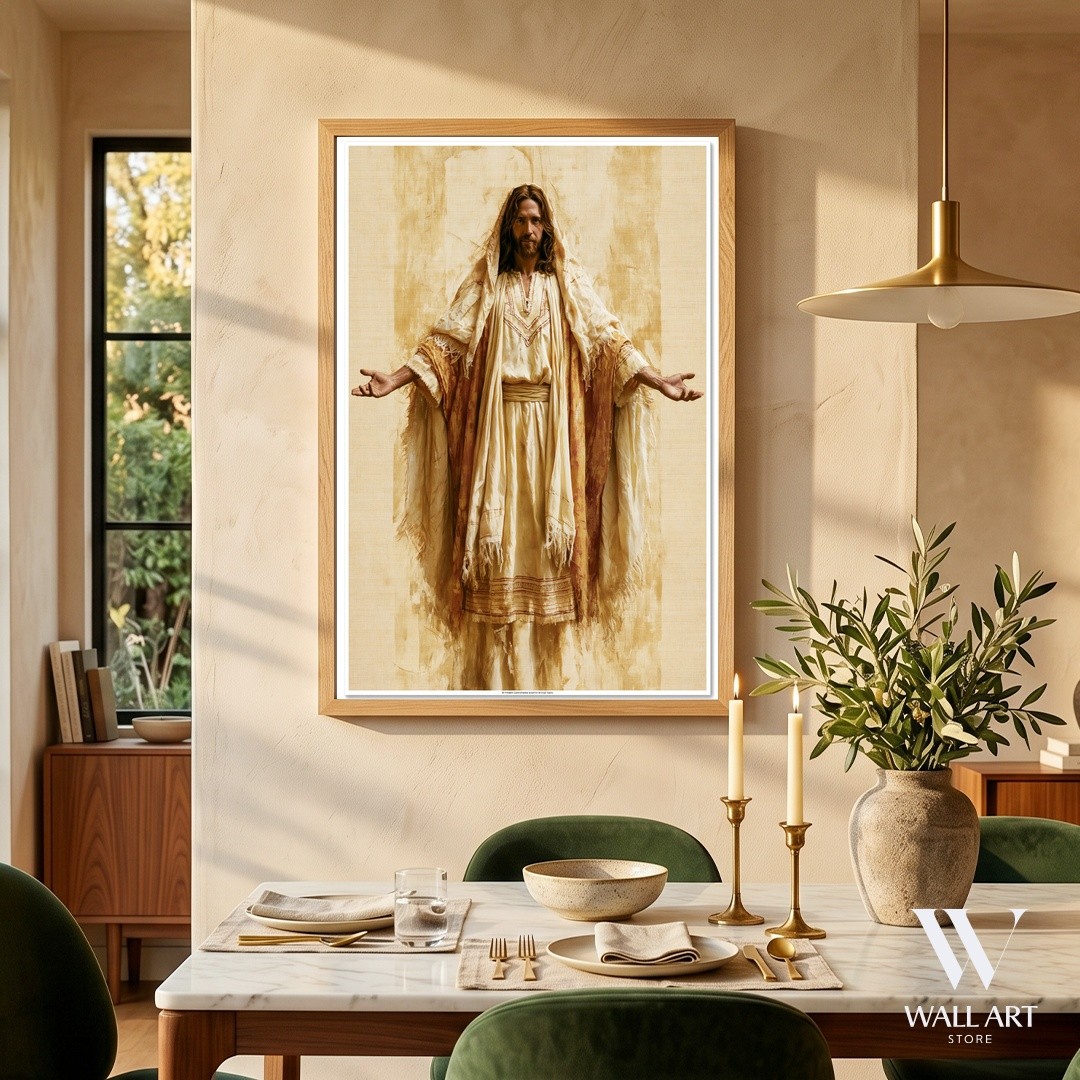Religious Figure Realistic Poster | Inspirational Wall Art | Living Room Decor