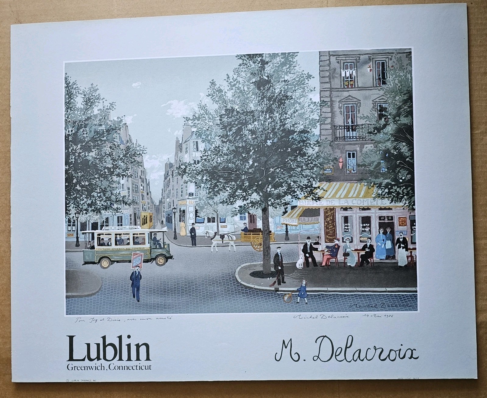 Michel Delacroix Art Poster Lublin Signed Naif French Paris