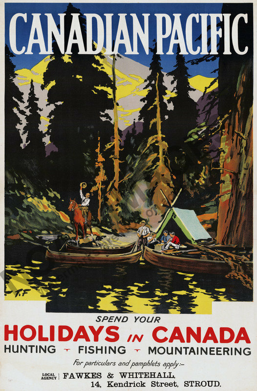 Holidays in Canada vintage Canadian Pacific travel poster 16×24