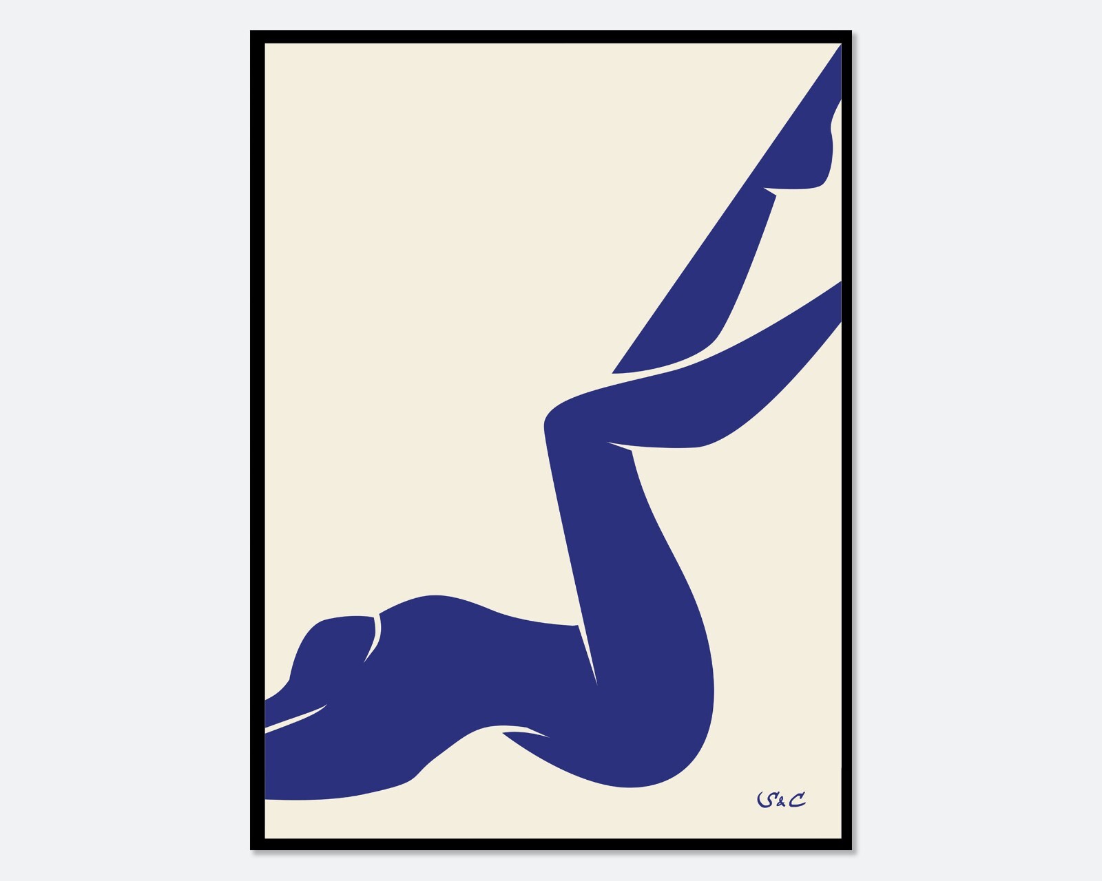 Henri Matisse Nu Bleu Inspired Abstract Woman Body Figure Poster Art Print