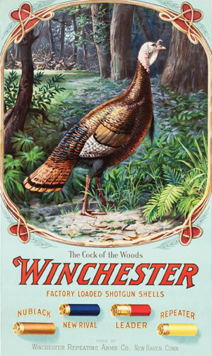 Winchester Advertising Poster Shotguns Turkey “Cock of the Woods” 14×24 or 24×39