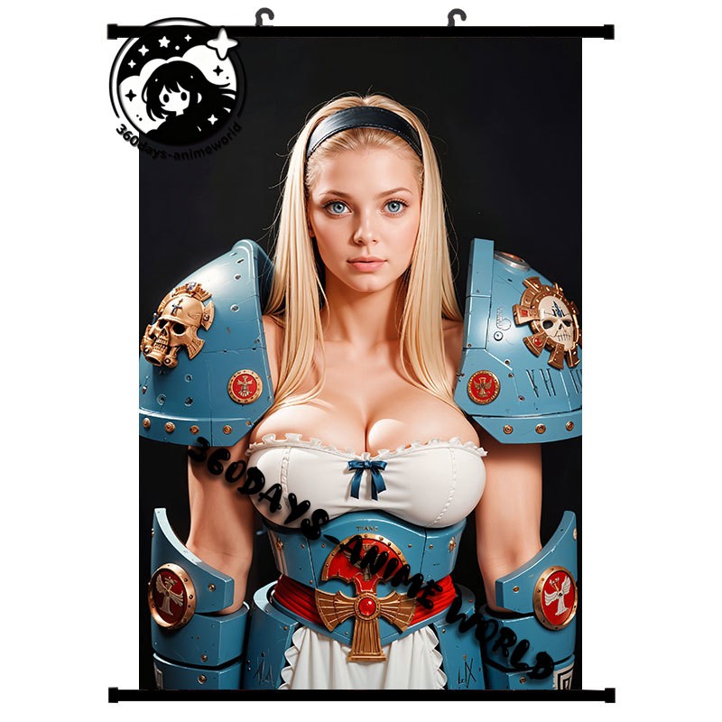Anime Game Poster Lady in Armor HD Painting Wall Scroll Poster 60x90cm