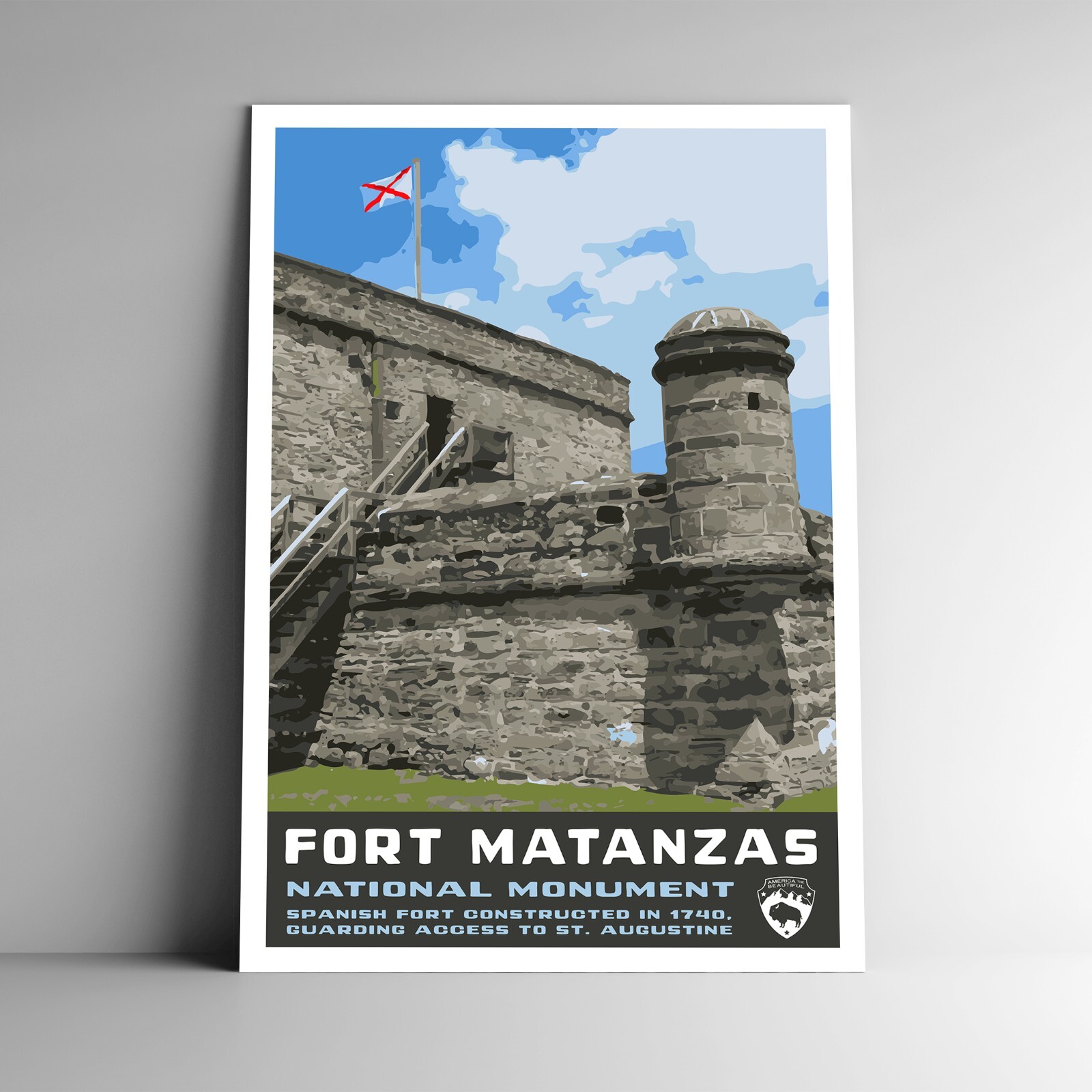 Fort Matanzas National Monument Travel Poster / Postcard Florida USA Many Sizes