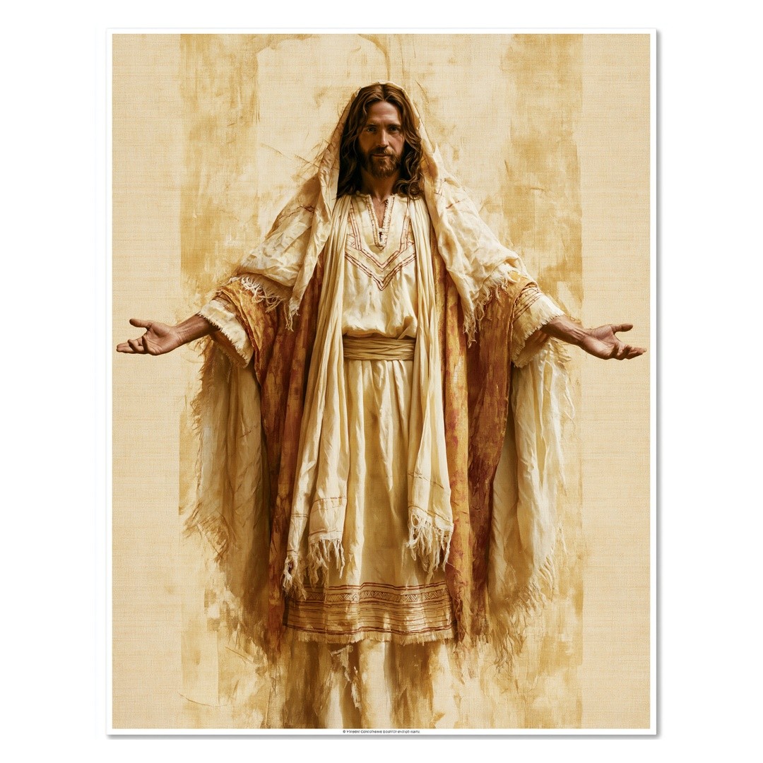 Religious Figure Realistic Poster | Inspirational Wall Art | Living Room Decor