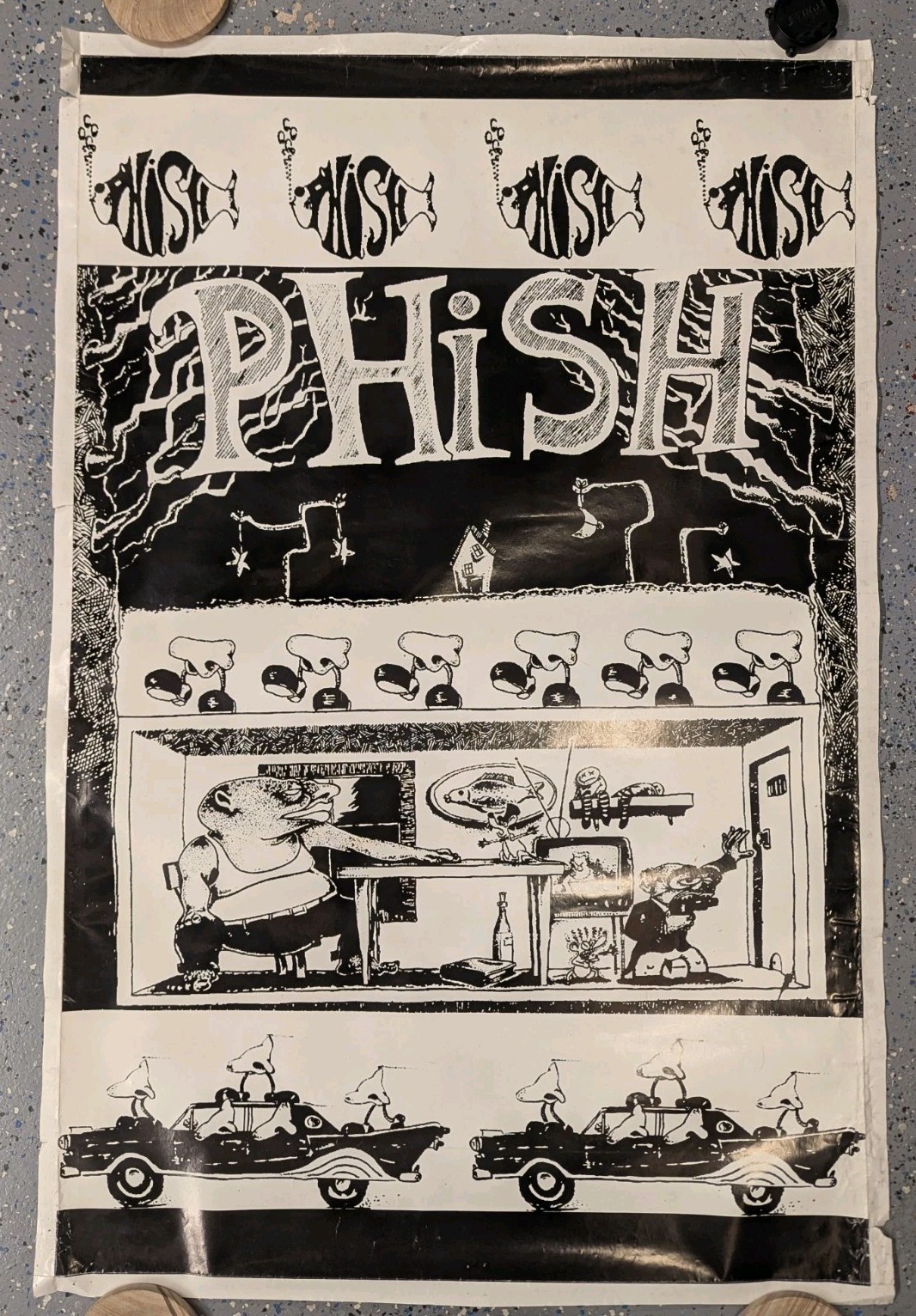 Vintage PHISH Poster Rare 1990s 25″X 38″ Junta Album Art By Jim Pollack