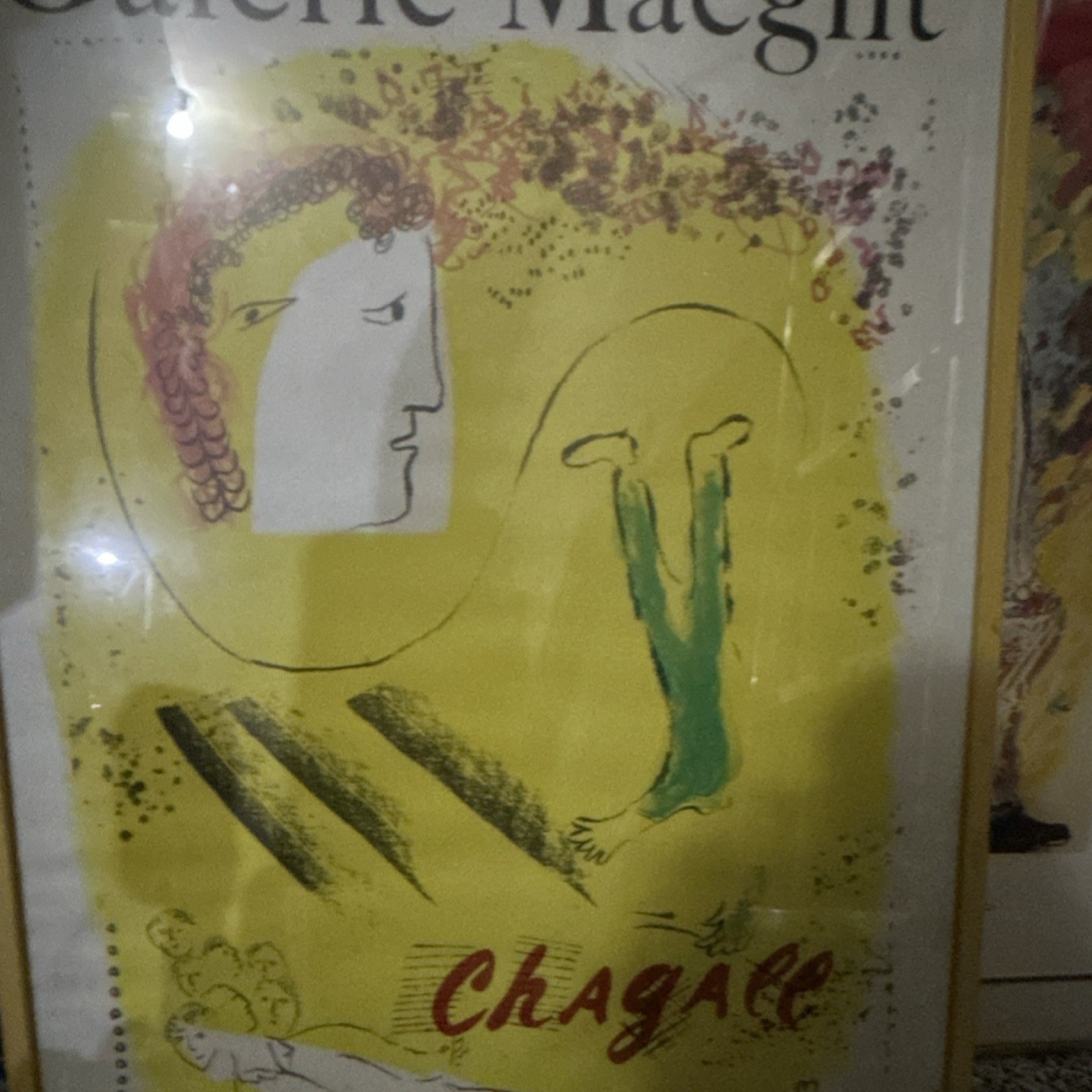 Marc Chagall Framed Galerie Maeght Exhibition Poster Print Dec 1969-Jan 1970
