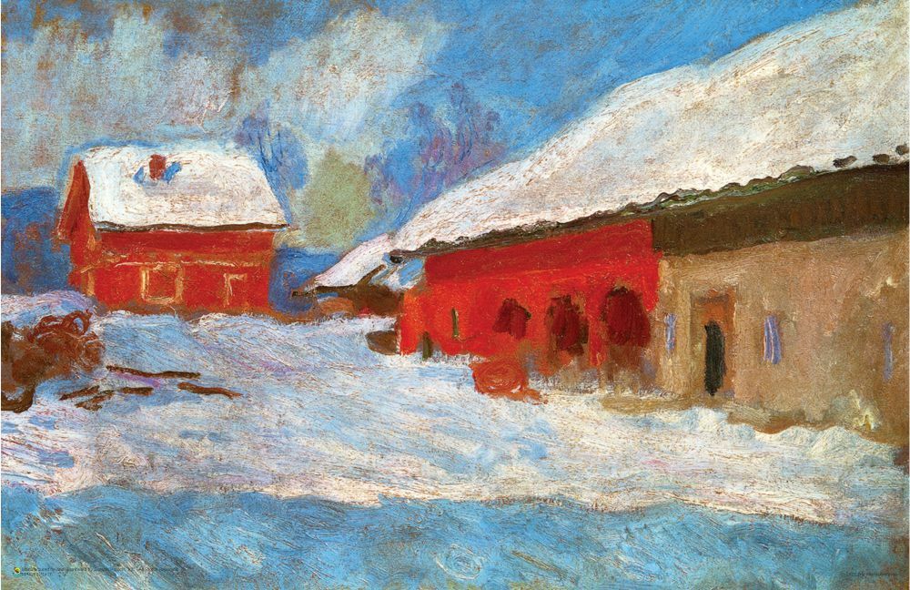 Claude Monet – Red Houses at Bjornegaard Poster 17″ x 11″