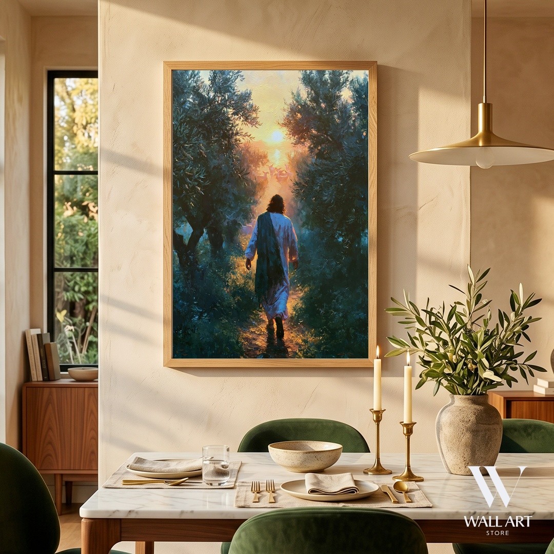 Sunset Figure Impressionist Poster | Spiritual Wall Art | Home Decor
