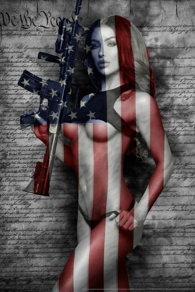 2nd Amendment by Daveed Benito Hot Sexy Gun Girl Cool Poster Wall Art No frame