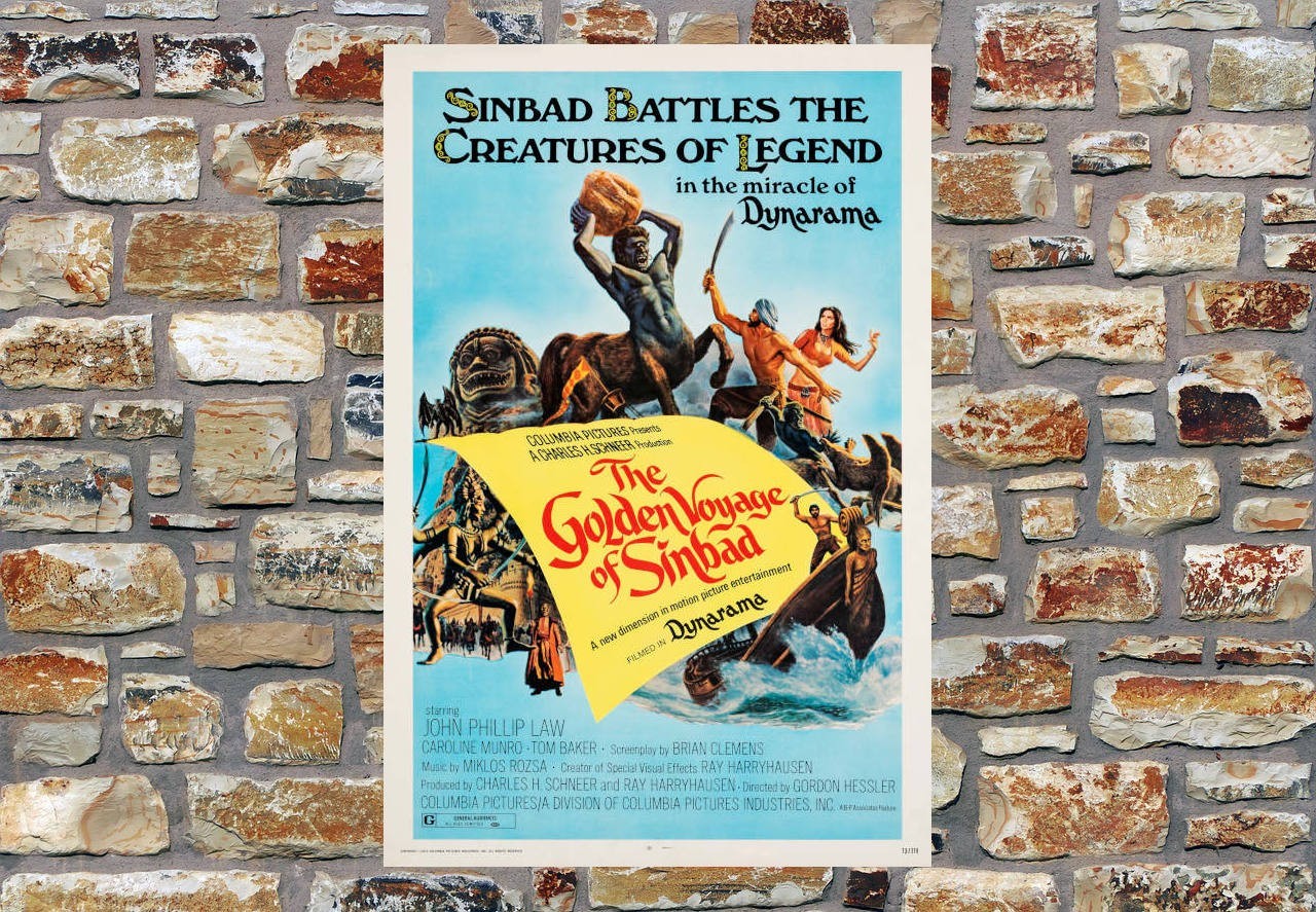 1973 THE GOLDEN VOYAGE OF SINBAD VINTAGE MOVIE POSTER PRINT 24×16 9MIL PAPER