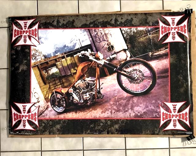 WEST COAST CHOPPERS J.James Vanilia Gorilla Chango Blanco Motorcycle Poster NOS