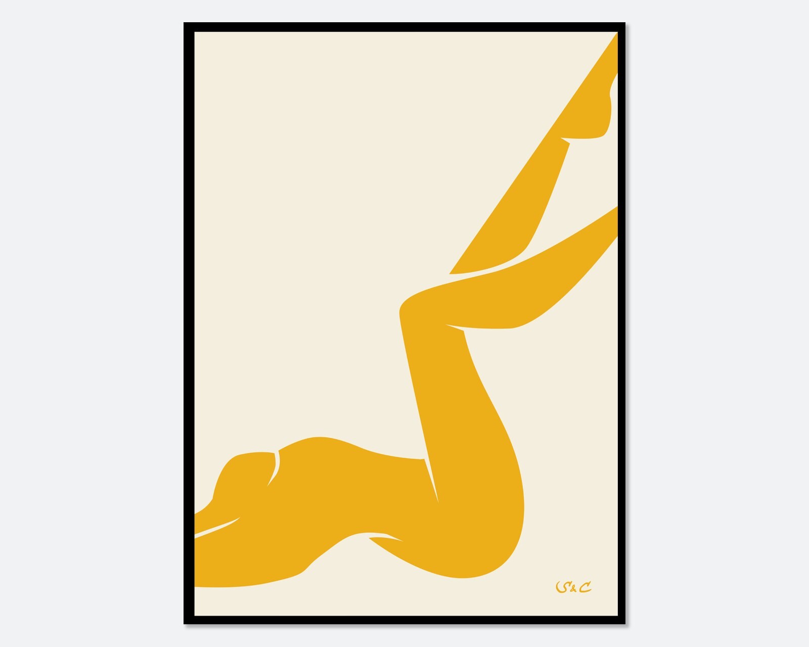 Henri Matisse Nu Bleu Inspired Abstract Woman Body Figure Poster Art Print