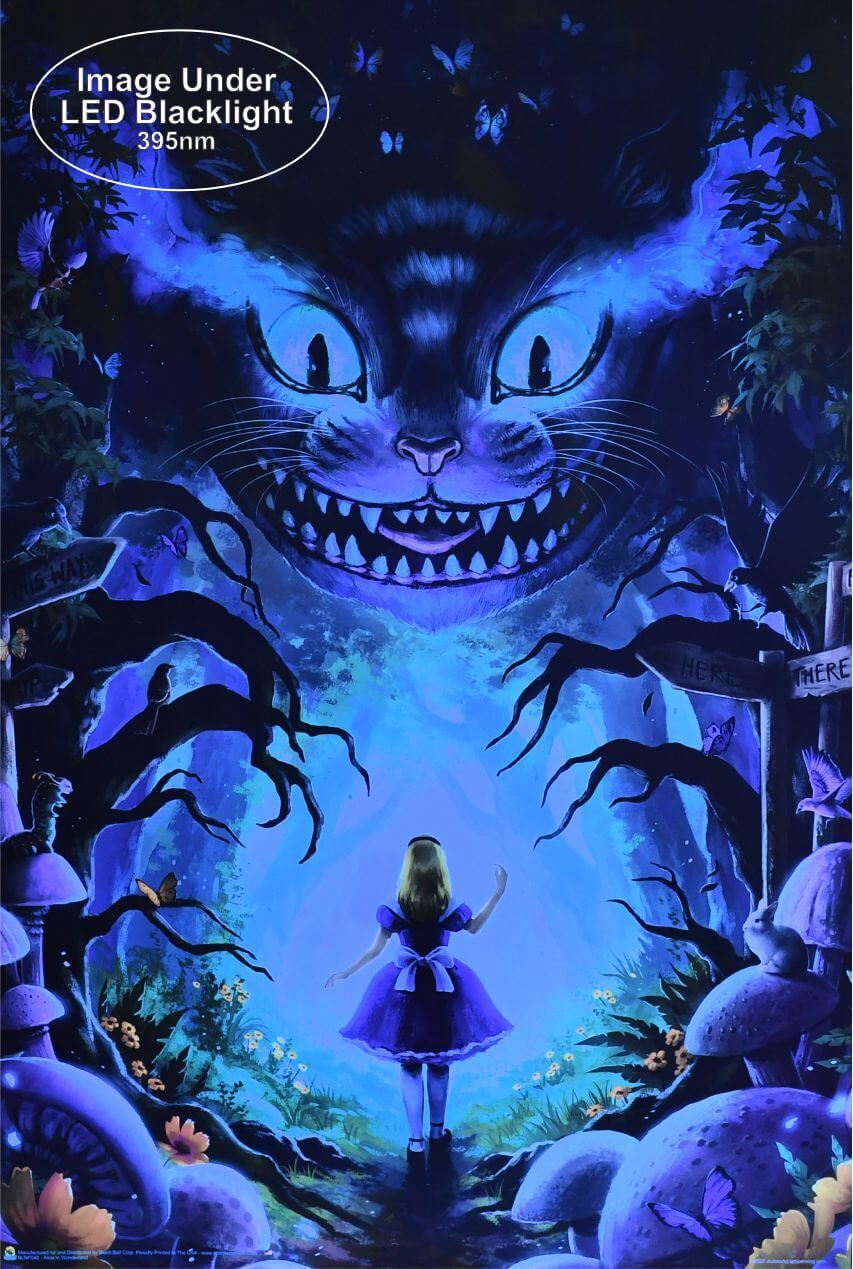 Alice in Wonderland – Non-Flocked Blacklight Poster 24.5″ x 36.5″ Laminated