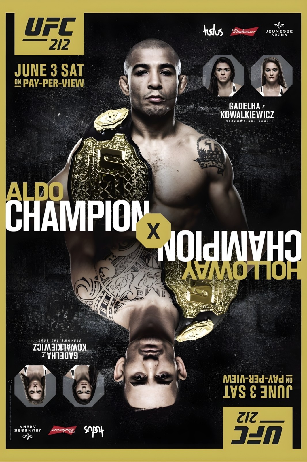 UFC 212 Aldo Vs. Holloway 12×18 Fight Poster Reprint