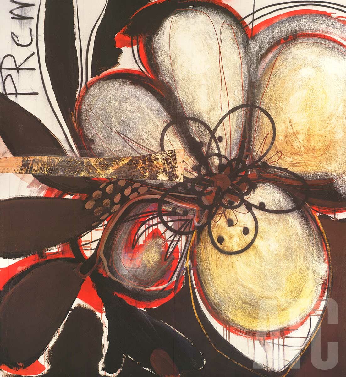 34W”x37H” COLOSSILOPAIS by TL LANGE – GIANT CIRCULAR FLORAL CHOICES of CANVAS