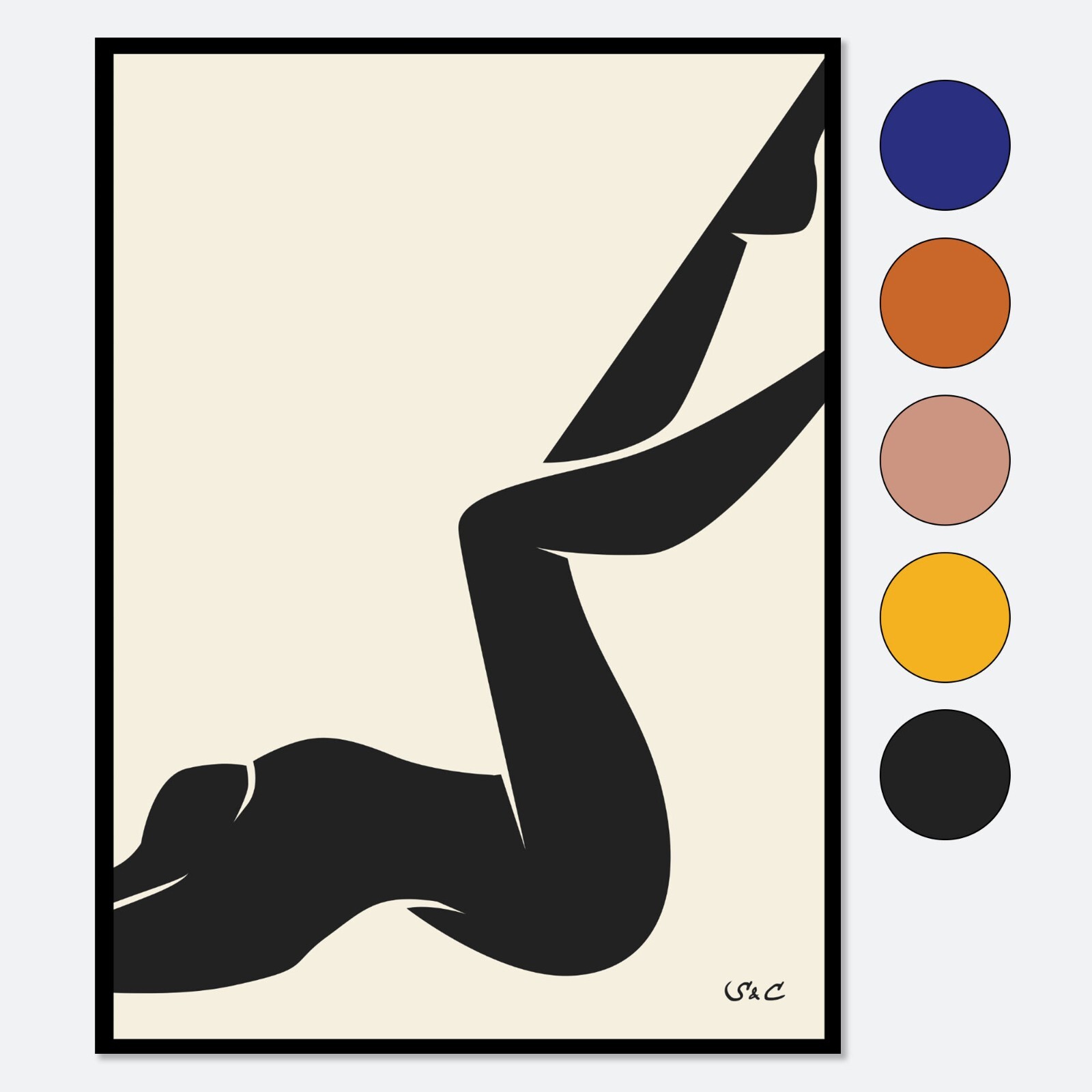 Henri Matisse Nu Bleu Inspired Abstract Woman Body Figure Poster Art Print