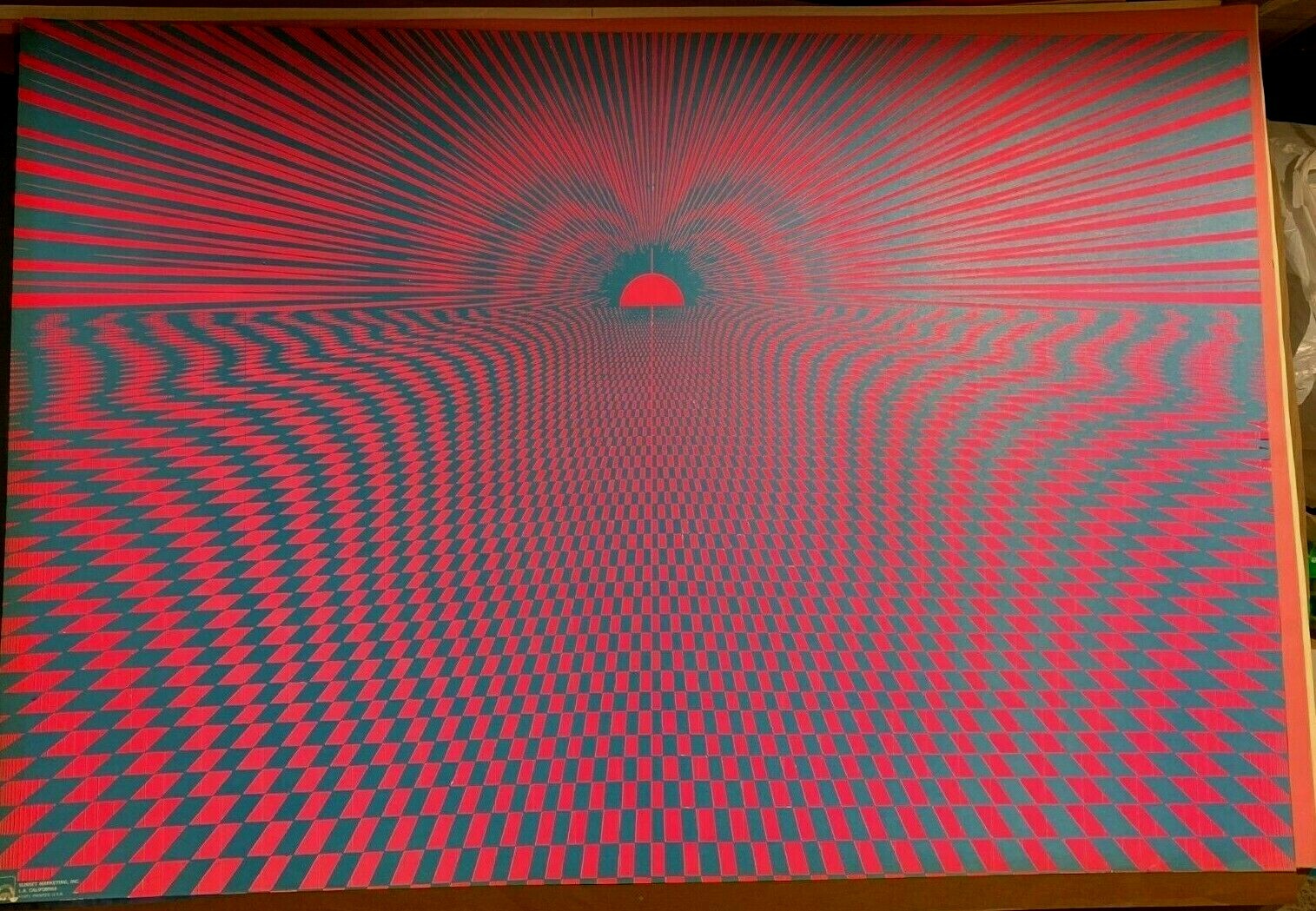 PSYCHEDELIC SUNSET VINTAGE 1971 BLACKLIGHT POSTER By SUNSET MARKETING -NICE!