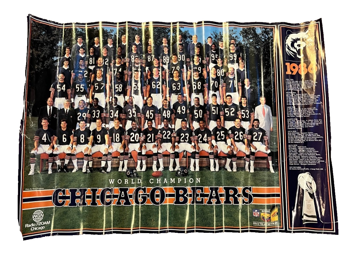 Chicago Bears 1986 World Champion Poster