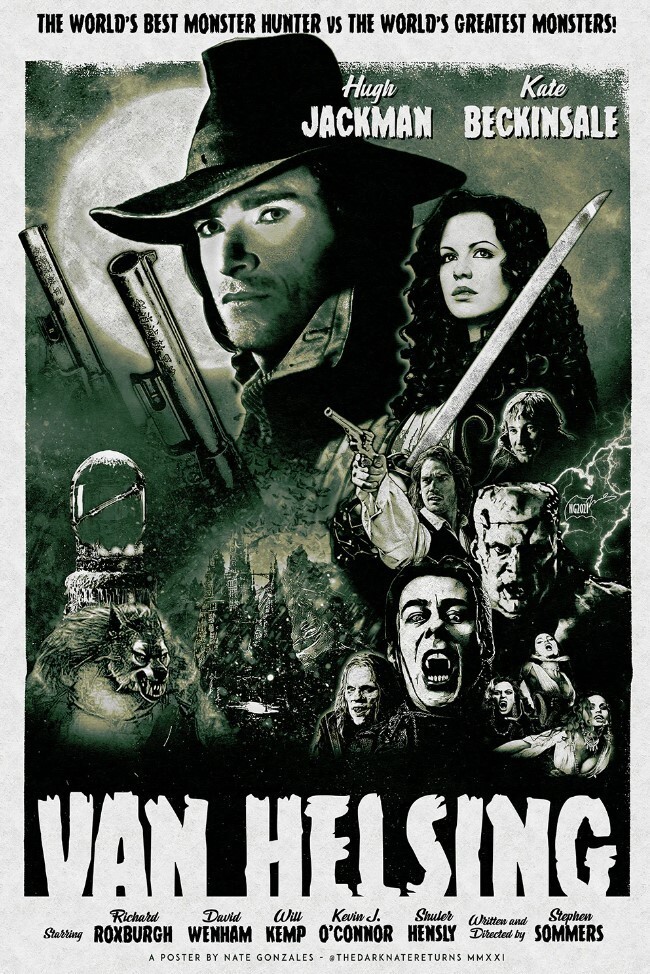 Van Helsing Hugh Jackman Kate Beckinsale Movie Poster Giclee Print 12×18 Mondo