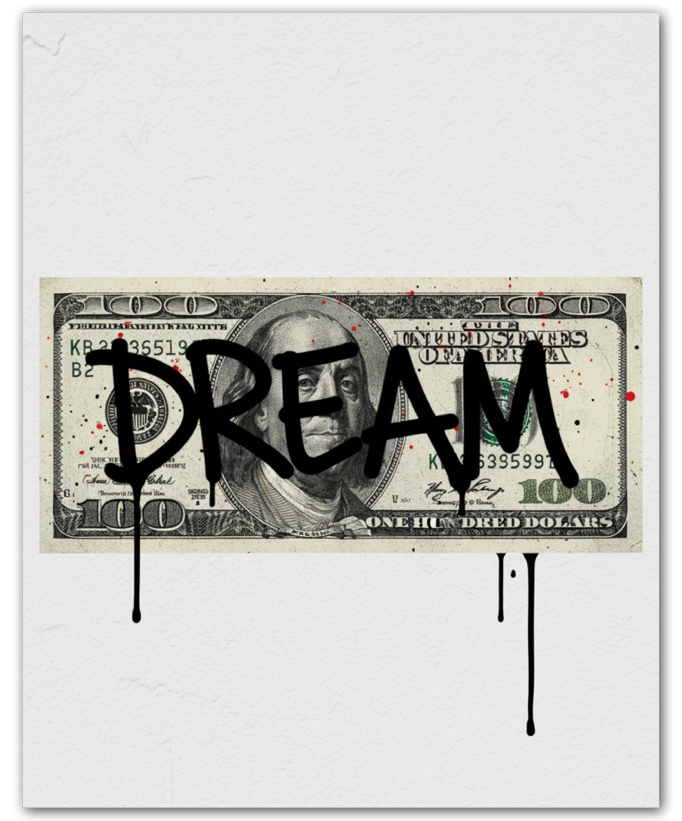 Dream Graffiti Hundred Dollar Money Entrepreneur 8×10 Art Print Wall Poster