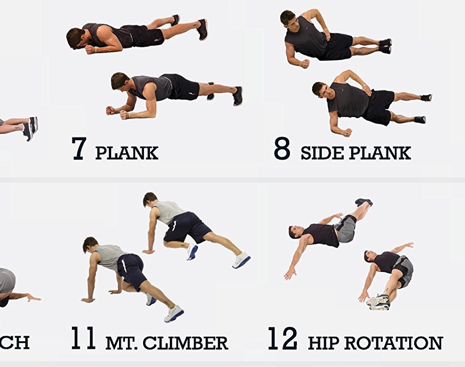 Body Weight Workout Poses Canvas Prints Posters GYM Exercise Wall Art