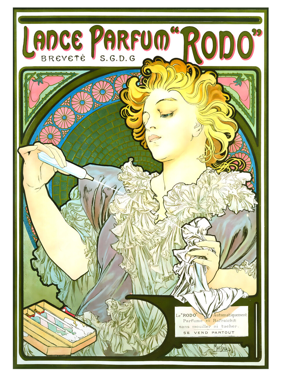 Lance Parfum Perfume Rodo Woman Alphonse Mucha Ad Advertising Poster Print