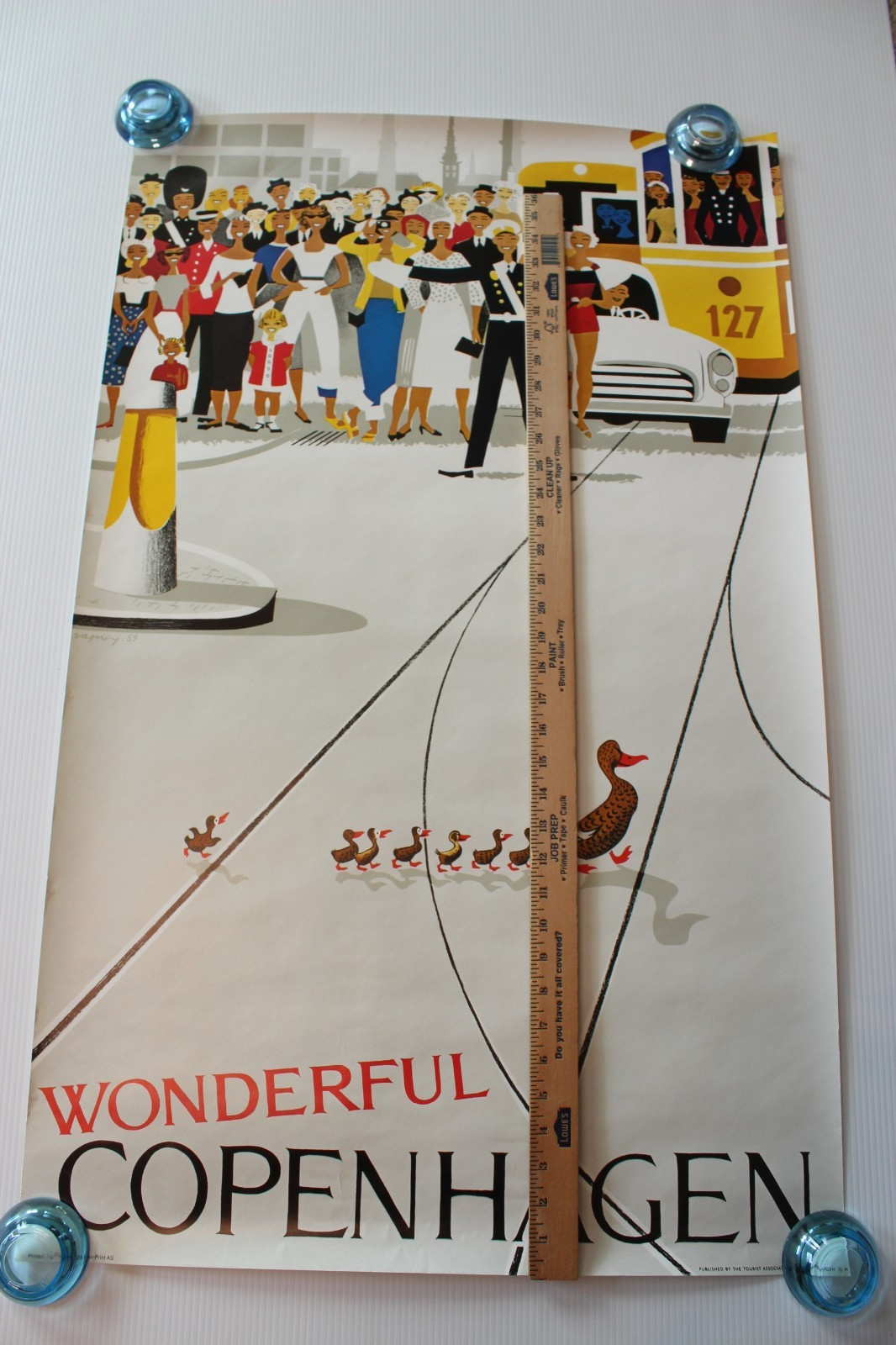 Vintage reproduction Wonderful Copenhagen travel poster 1970s Vigo Vagnby
