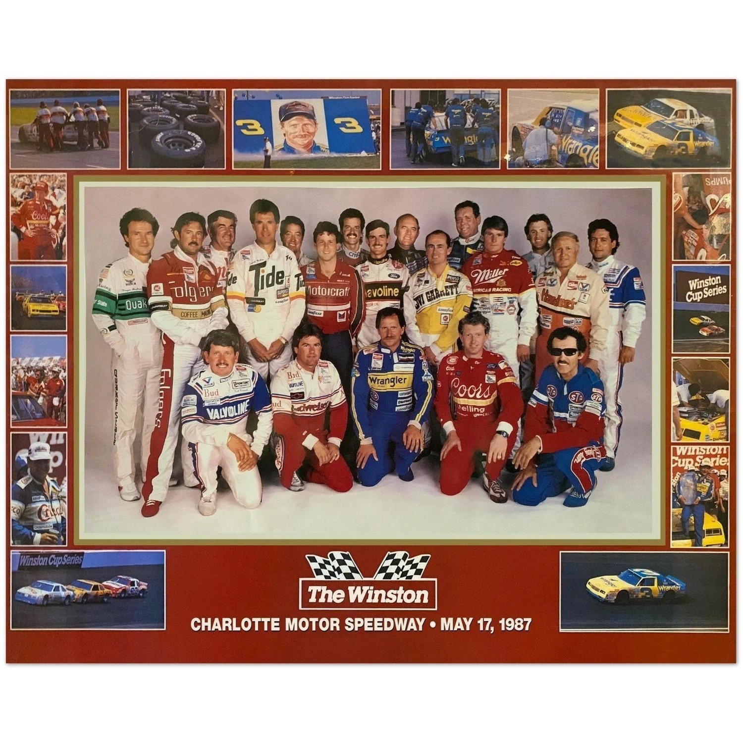 NASCAR The Winston 1987 Charlotte Motor Speedway Vintage Racing Poster Wall Art