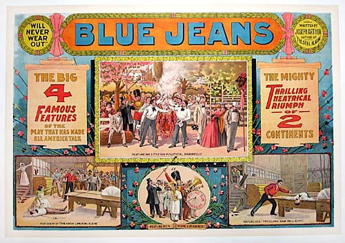 Original c.1900 American Poster Blue Jeans