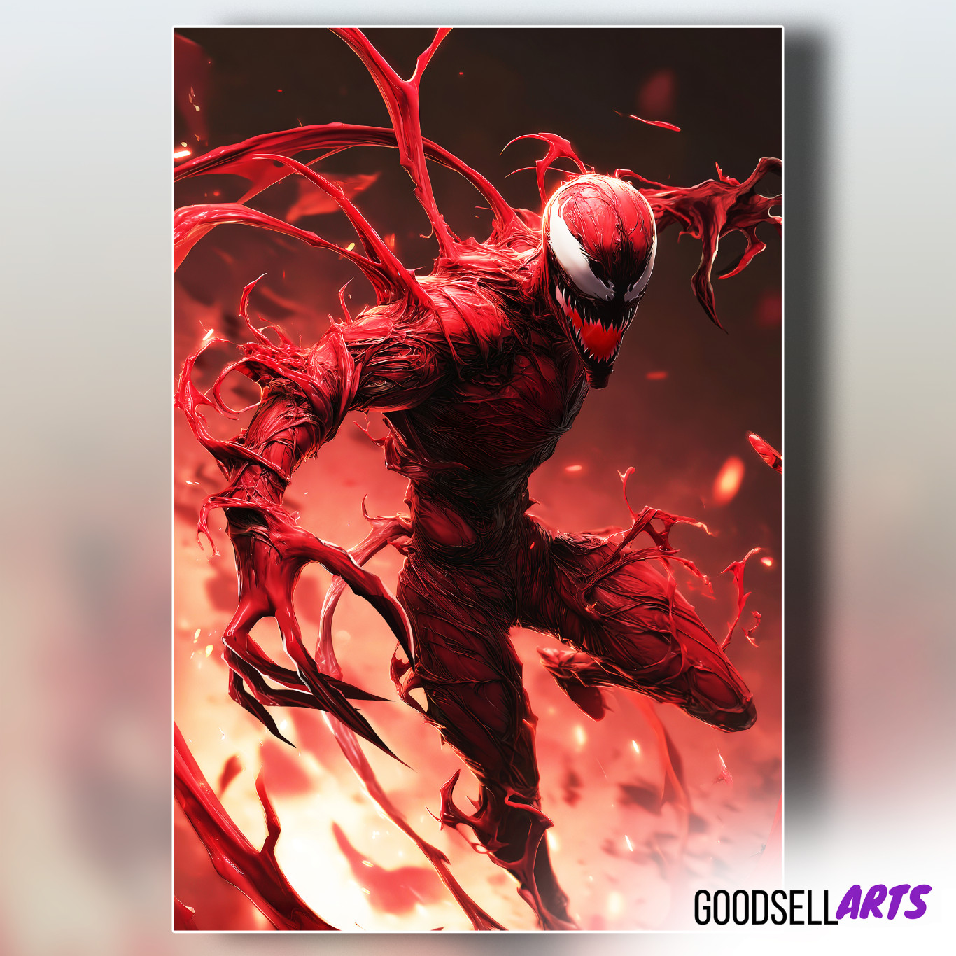 Carnage Art Print, Spider-Man Venom Marvel Comics Symbiote Cletus Kasady Poster