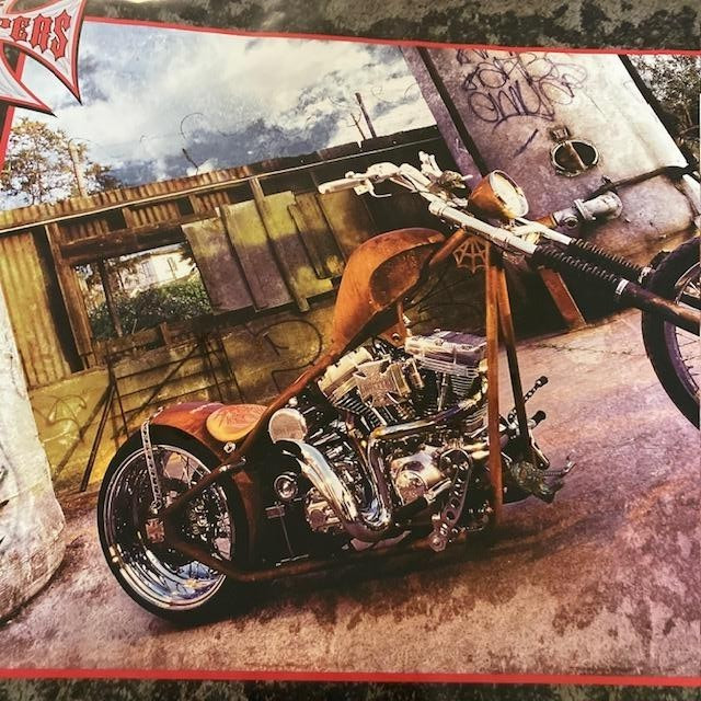 WEST COAST CHOPPERS J.James Vanilia Gorilla Chango Blanco Motorcycle Poster NOS