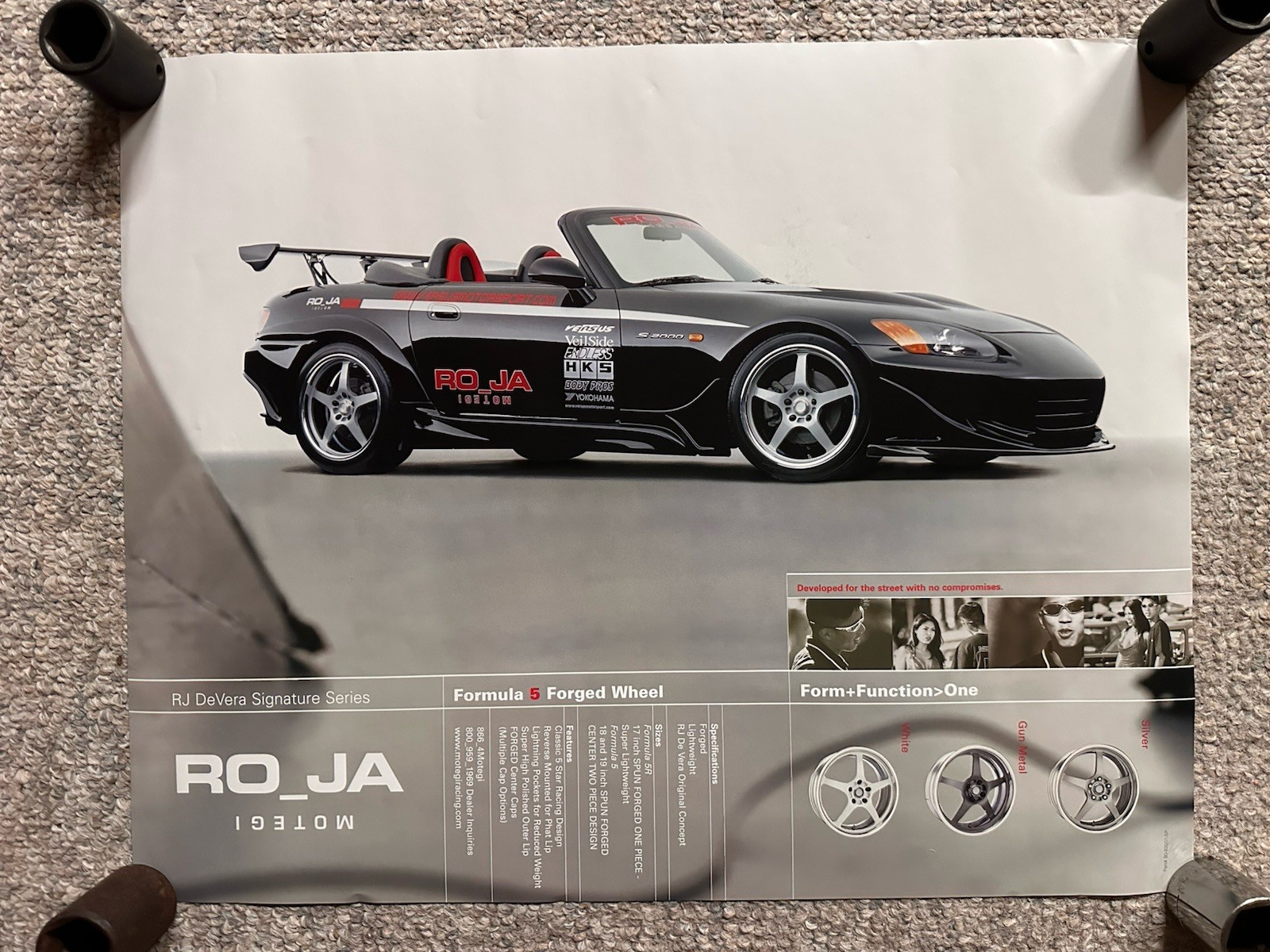 Motegi RO_JA Racing Wheels Honda S2000 16″x20″ Poster RARE